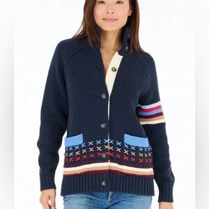 NEW KERRI ROSENTHAL imperfect heart cardigan in indigo blue small NWOT